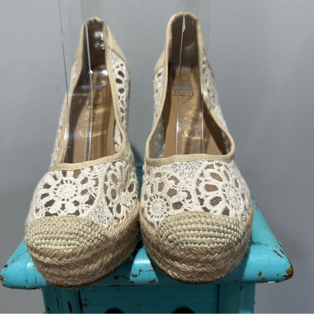 Groove Footwear Natural Crochet Bestie Espadrille Size 8 - Picture 2 of 15